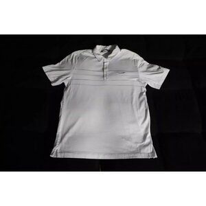 Travis Mathew Golf Polo Shirt Mens L White Spread Collared River Rafter Cotton